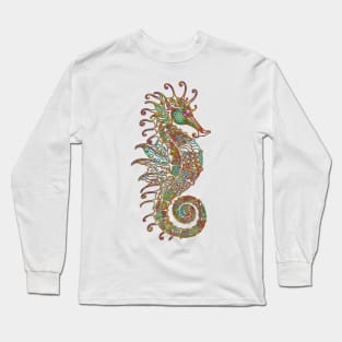 Zentangle Seahorse Long Sleeve T-Shirt